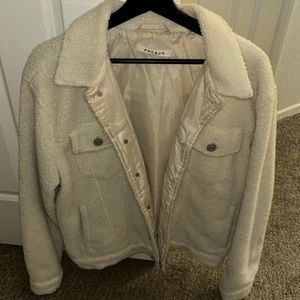 Men’s pacsun sherpa white jacket 7/10 condition